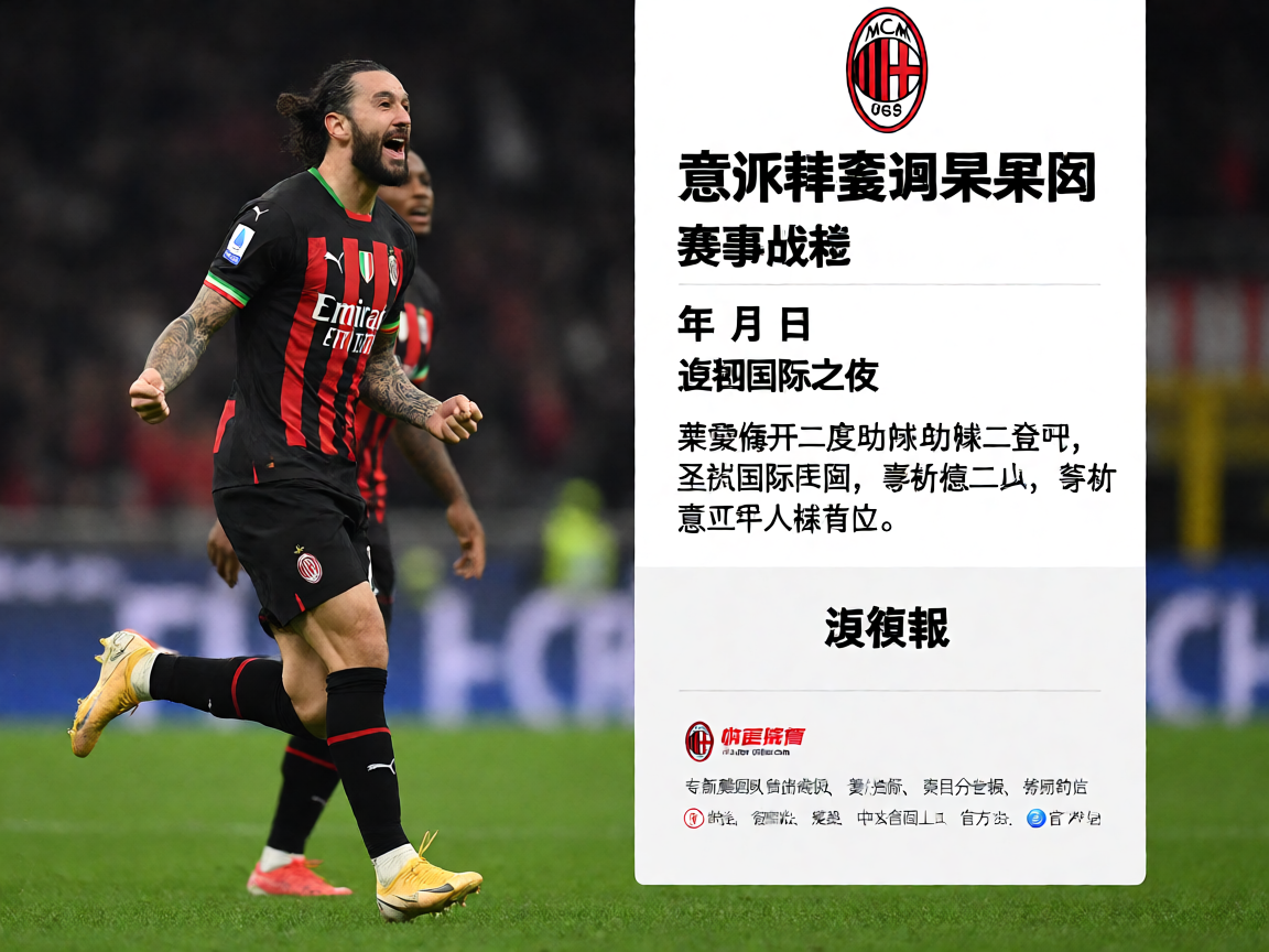 AC米兰意甲比赛精彩瞬间球员庆祝进球